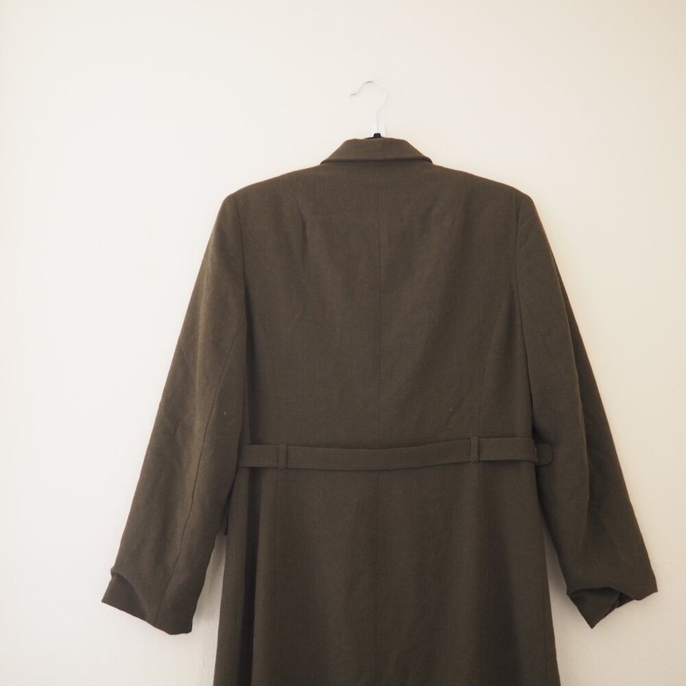 !! Vintage Ann Taylor Long Green Jacket sz 8 - Picture 6 of 7